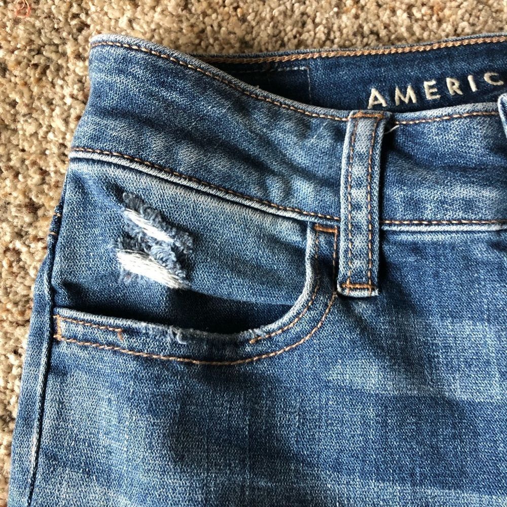 American Eagle Super Stretch Ripped/Patch Hi-Rise… - image 6